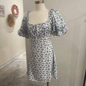 Free The Roses Floral Print Satin Mini Dress